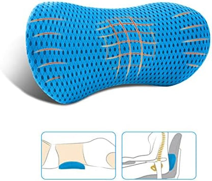  FOUSUPDT Lumbar Pillow, Memory Foam Lumbar Support Pillow For Office Chair And Car Seat, Back Support Pillow For Lower Back Pain Relief, Support Cushion Back Pillow For Sleeping, Driving(Grey)