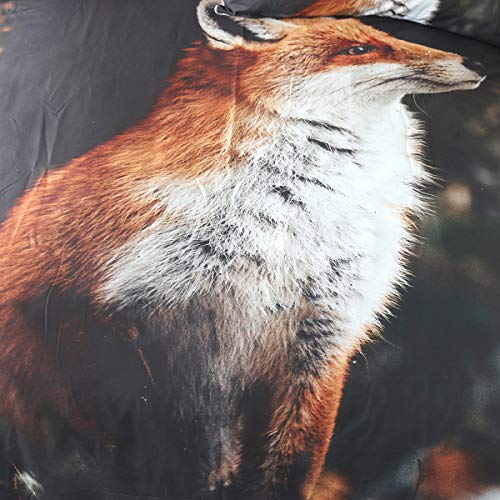  Sleepwish Fox Bedding Full For Boys Girls Woodland Animals Comforter Cover Set 3 Pieces 3D Fox Duvet Cover Sets Full Size