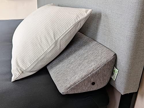  King Size Bed Wedge Pillow Stopper. Headboard Gap Filler (White) To Cover Gap Between Headboard And Bed Or Wall. Soft Washable Air Polyester Cover Over Foam Mattress Wedge (8x6x76”)