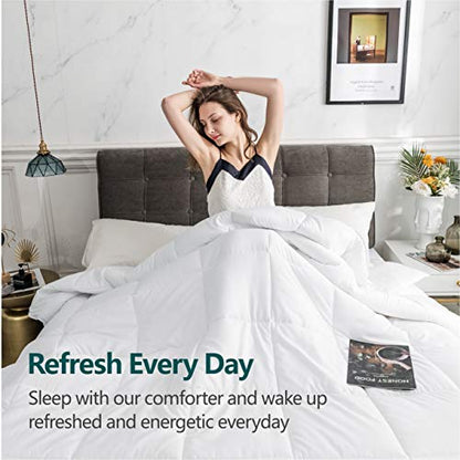  Cozynight Soft Twin XL Size Comforter Duvet Insert-Lightweight Down Alternative Comforter-Fluffy&Breathable Diamond Stitched Reversible White Comforter(68"x92")