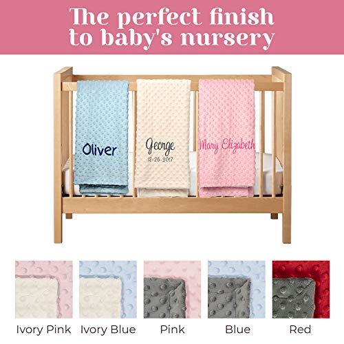  Personalized Baby Blankets With Name, Newborn Baby Girl Gifts, Custom Baby Name Blanket, Plush And Cozy Minky, Baby Gifts For Newborn, Customized Pink Blanket For Baby Girl