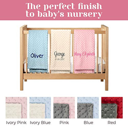  Personalized Baby Blankets With Name, Newborn Baby Girl Gifts, Custom Baby Name Blanket, Plush And Cozy Minky, Baby Gifts For Newborn, Customized Pink Blanket For Baby Girl