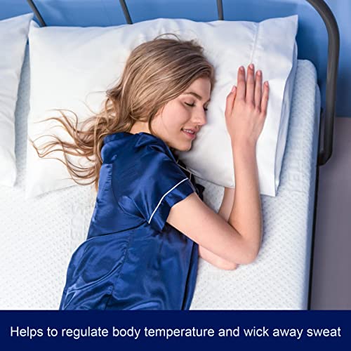  3 Inch Mattress Topper Cover (Only Cover) Mattress Protector Bedding Bamboo Rayon Removable Mattress Encasement For Latex Cool Mattress Cover With Zipper With Adjustable Straps (Queen,White)