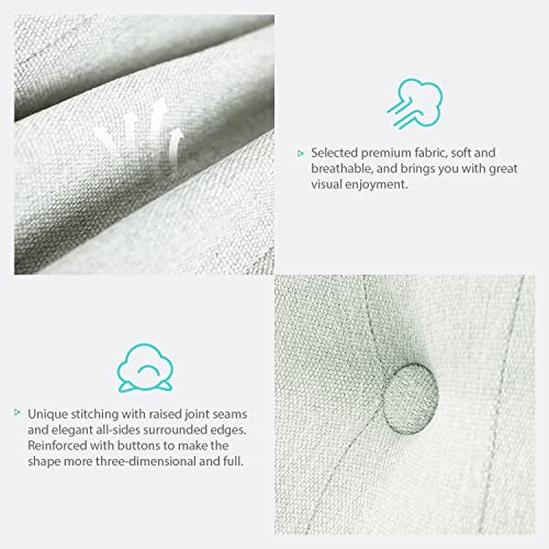  WOWMAX Rectangular Headboard Pillow Bolster Pillow For Bed Back Rest Pillow For Sitting In Bed Daybed Pillows Back Support Pillow For Bed Reading Pillow Grey-Beige Queen