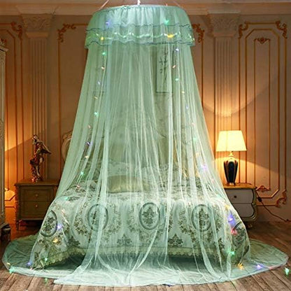  Yunlife Dome Bed Canopy With LED Star Lights,Hanging Bed Curtains For Princess Girls Room 70 X 260cm / 27.5 X 102 Inch