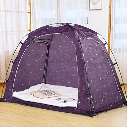  Goplus Bed Tent, Indoor Privacy Play Tent For Warm And Cozy Sleep In Drafty Rooms, Portable Bed Canopy With Carry Bag For Kids And Adult (Twin)