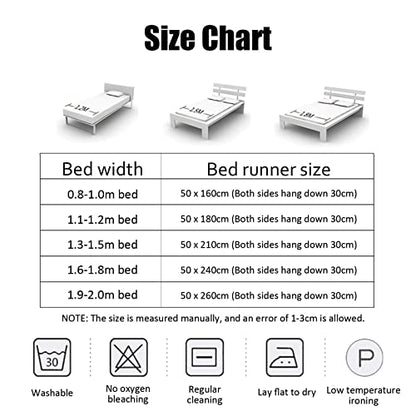  Bedroom Bed Runner Jacquard Striped Bedding Scarf Pad Home Decorative Bed Protector Slip Cover Throw Bedspread For Queen Double Single King,Champagne 45 * 240cm