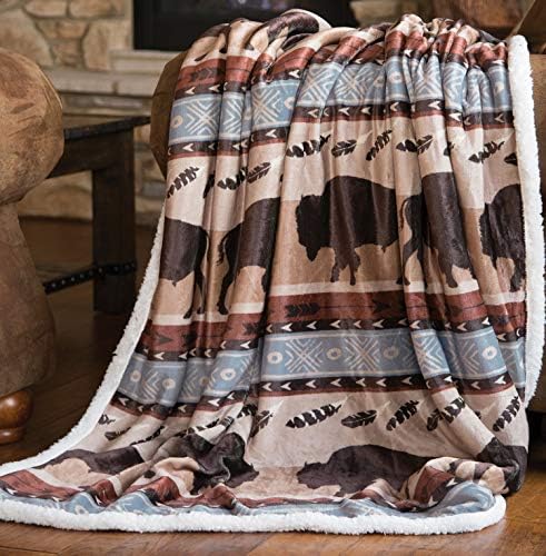  Wrangler Stars & Stripes USA American Flag Sherpa Fleece 54x68 Throw Blanket, 54" X 68", White
