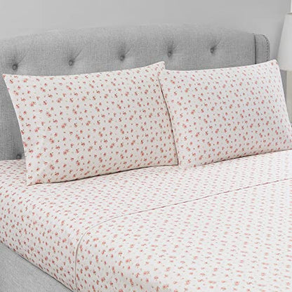  Modern Threads Soft Microfiber Rose Printed Sheets - Luxurious Microfiber Bed Sheets - Includes Flat Sheet, Fitted Sheet With Deep Pockets, & Pillowcases