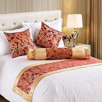  QFWMCW Modern Bed Runner Scarf Satin Jacquard Bed Runners & Scarves Hotel Decoration Bedspread With Pillow Bed Scarf For Foot Of Bed King
