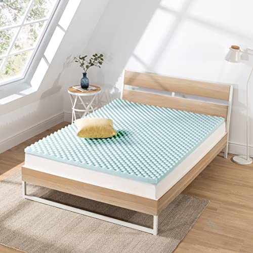  Best Price Mattress 2 Inch Egg Crate Memory Foam, Cooling Gel Infusion, Twin Mattress Topper, Blue (ECMF-GM2T)