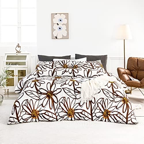 Black Geometric Duvet Cover Queen 100% Cotton Boho Aztec Duvet Cover Set 3 Piece 1 White Bohemian Duvet Cover With Zipper Ties 2 Pillow Cases Luxury Soft Aztec Geometric Bedding Set Breathable