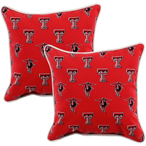  College Covers Outdoor Decorative Pillow Pillow, 16" X 16", Texas Tech Red Raiders