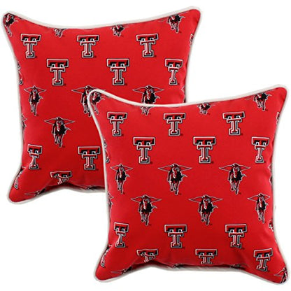  College Covers Outdoor Decorative Pillow Pillow, 16" X 16", Texas Tech Red Raiders