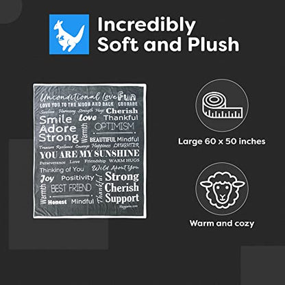  Best Friend Sherpa Throw Blanket For Couch - 60 X 50 Inch – Stocking Stuffer – Large Soft Blanket - Machine Washable - Premium Throw