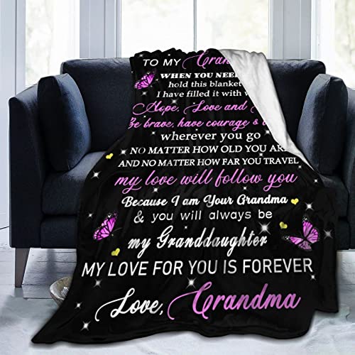  O My Granddaughter Blanket From Grandmom Throw Blankets Throws For Christmas Birthday Gifts 50X60 Inch