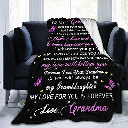  O My Granddaughter Blanket From Grandmom Throw Blankets Throws For Christmas Birthday Gifts 50X60 Inch