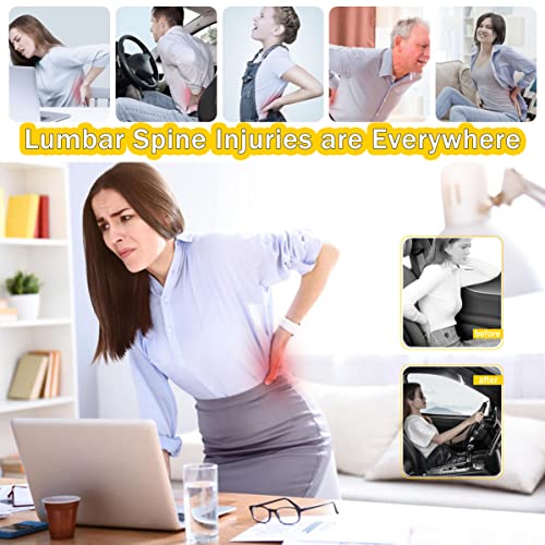  Super Soft Lumbar Support Pillow For Car, 100% Memory Foam Lumbar Pillow With Breathable Removable Cover, Ergonomic Design - Back Pillow Lumbar Support Pillow For Office Chair/Back Pain Relief(Black)