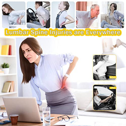  Super Soft Lumbar Support Pillow For Car, 100% Memory Foam Lumbar Pillow With Breathable Removable Cover, Ergonomic Design - Back Pillow Lumbar Support Pillow For Office Chair/Back Pain Relief(Black)