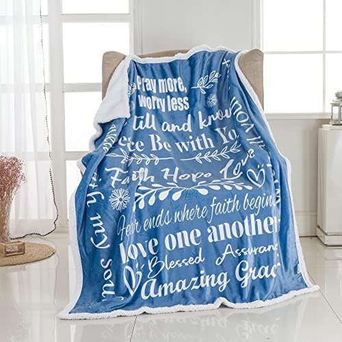  Christian Throw Blanket Religious Gifts With Faith Hope Love Messages For Christian Gifts For Women | Inspirational Fluffy Blankets | Snuggly Soft And Cozy Blanket Christian Decor | 50" X 60" Teal