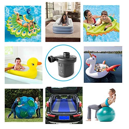  Battery Powered Inflator Deflator, Electric Quick-Fill Air Mattress Pump Small Blower For Blow Up Pool Toy Inflatables Raft Bed Boat (DC 12V)