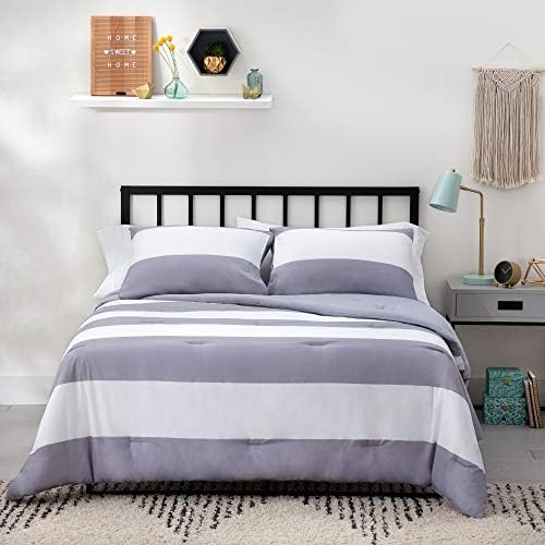  INENSPA All Season Hypoallergenic Down Alternative Microfiber Comforter, Oversized Queen, Dark Gray