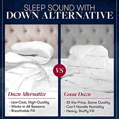  Hotel Collection Goose Down Alternative Reversible Comforter - All Season - Premium Quality Luxury Comforter - Full/Queen - Sage/Ivory