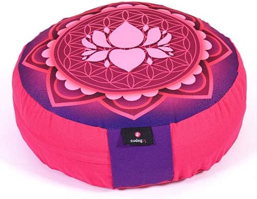  Cudegui Zafu Meditation Cushion Filled With Cofee Husk And Cotton Cover (Purple)