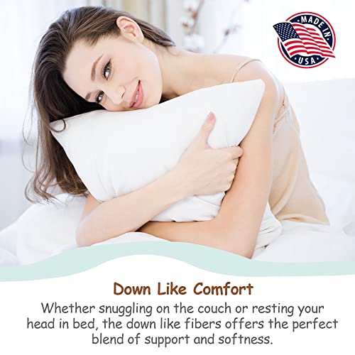  Pillowflex Synthetic Down Pillow Insert - 16x26 Down Alternative Pillow, Ultra Soft Body Pillow, Large Standard Body Bed Sleeping Pillow - 1 Decorative Pillow Form