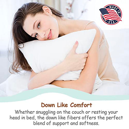  Pillowflex Synthetic Down Pillow Insert - 16x26 Down Alternative Pillow, Ultra Soft Body Pillow, Large Standard Body Bed Sleeping Pillow - 1 Decorative Pillow Form