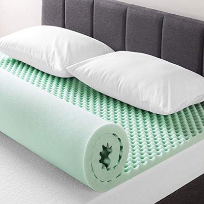  Best Price Mattress 2 Inch Egg Crate Memory Foam Mattress Topper With Calming Aloe Infusion, CertiPUR-US Certified, Twin Green