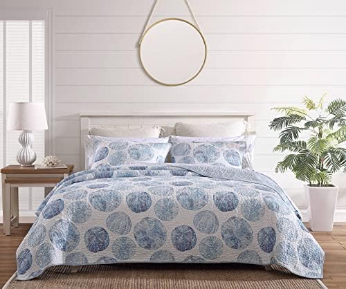  Tommy Bahama - Queen Quilt Set, Reversible Cotton Bedding With Matching Shams, Lightweight Home Decor For All Seasons (Ocean Isle Blue, Queen)