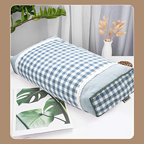  Edomi Pillow For Side Sleepers Bed Firm Pillow With Washable Removable Cover Cooling Pillow For Neck And Shoulder Pain Relief Square Pillow For Sleeping (17x10 Inch, Blue)