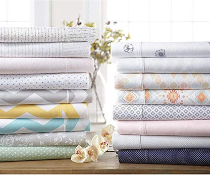  Linen Market Premium My Heart Pattern 4 Piece Bed Sheet Set, Full, Light Gray