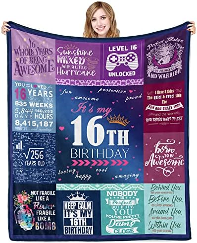  70th Birthday Gifts For Women Blanket 60x50in, 70th Birthday Gifts For Her, 70th Birthday Decorations For Women, 70 Year Old Birthday Gifts For Women Sister Wife Mom Grandma Soft Warm Throw Blanket