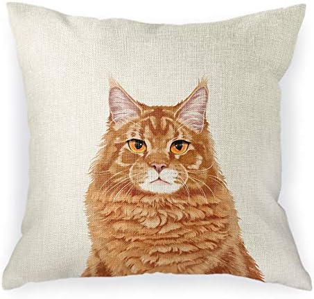  WIRESTER Sofa Pillow Case, Decorative Throw Pillow Cushion Cover For Home Office 18 X 18 Inch, Cute Tuxedo Cat