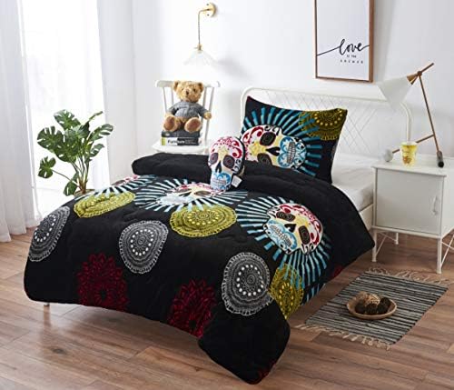  All American Collection New Super Soft And Warm 4 Piece Borrego/Sherpa Blanket With Pillow Sham And Cushion (Full, Dinosaur)