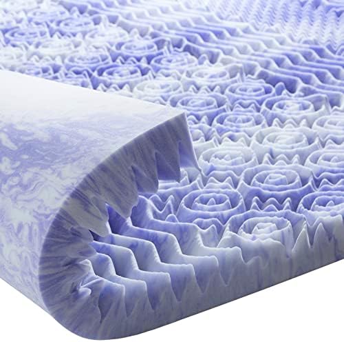  3 Inch 7-Zone Twin Memory Foam Mattress Topper, Cooling Gel Infused Foam Mattress Topper Twin For Back Pain, CertiPUR-US Certified