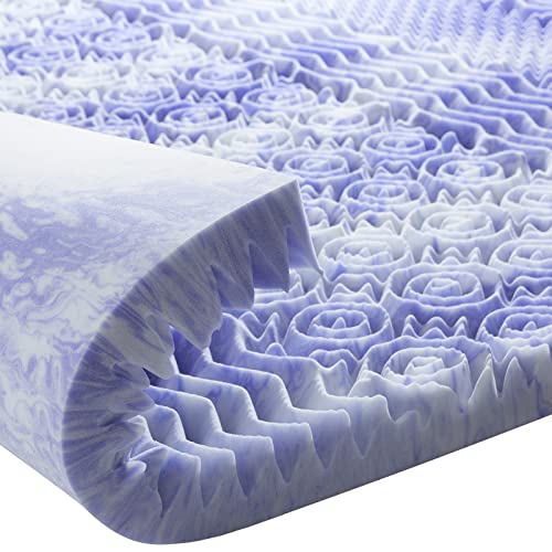  3 Inch 7-Zone Twin Memory Foam Mattress Topper, Cooling Gel Infused Foam Mattress Topper Twin For Back Pain, CertiPUR-US Certified