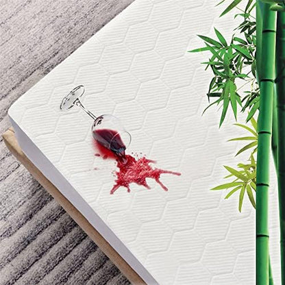  King Size 100% Waterproof Bamboo Mattress Protector 3D Air Fabric Breathable Cooling Mattress Cover With Deep Pocket Ultra Soft Noiseless Bed Mattress Protection With Double-Twill Pattern