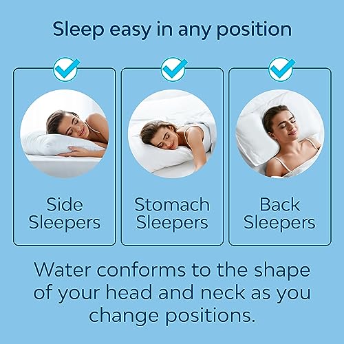  Mediflow Water Pillow Memory Foam Re-Invented With Waterbase Technology - Clinically Proven To Reduce Neck Pain & Improve Sleep Quality. (Single Pack)