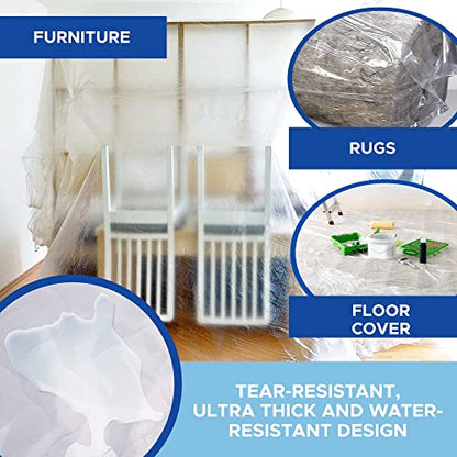  Mattress Bags For Moving Queen Size - Heavy Duty Mattress Storage Bag [2-Pack] 5 Mil Thick Plastic Waterproof Mattress Covers For Moving And Storage With Adhesive Strips For Mattresses