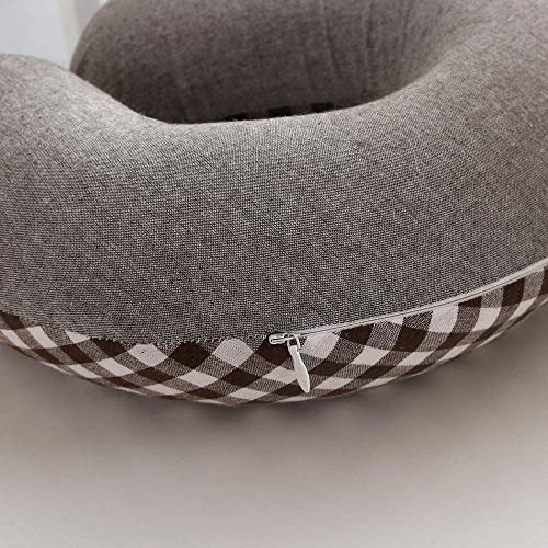  Edomi Buckwheat Neck Pillow For Sleeping U Shaped Pillow Cooling Travel Head Support Pillow For Neck Pain Relief Side Sleepers Buckwheat Hulls Concealed Zipper (12x12 Inch, AB-Black)