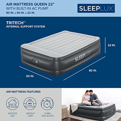  Durable Inflatable Air Mattress With Built-in Pump, Pillow And USB Charger