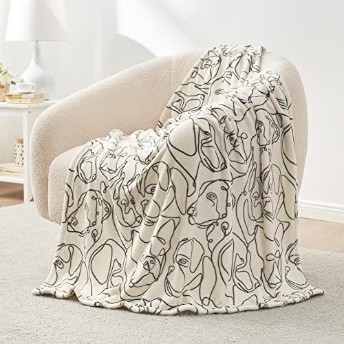  Cozy Bliss Dachshunds Throw Blanket French Bulldog Print Throw Border Collie Dog Print Blanket Ultra Soft Warm Lightweight Plush Blanket For Dog Lovers, Sitting Poodle 50"x60"