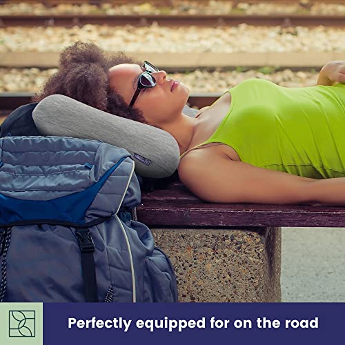  Small Memory Foam Travel Pillow, Camping Pillow With Bag, Bamboo Cover - Modern, Firm Memory Foam Pillow - Perfect Neck Support Pillow, Neck Pillow Travel, Car Pillow, Backpacking Pillow