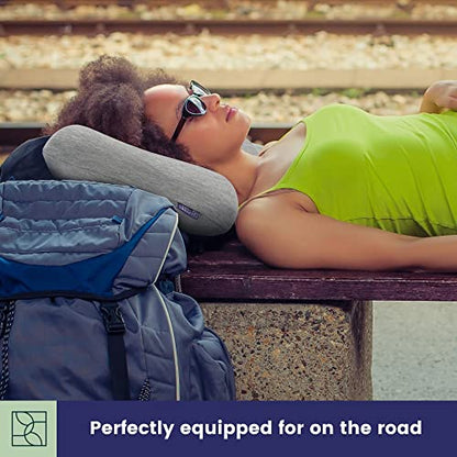  Small Memory Foam Travel Pillow, Camping Pillow With Bag, Bamboo Cover - Modern, Firm Memory Foam Pillow - Perfect Neck Support Pillow, Neck Pillow Travel, Car Pillow, Backpacking Pillow
