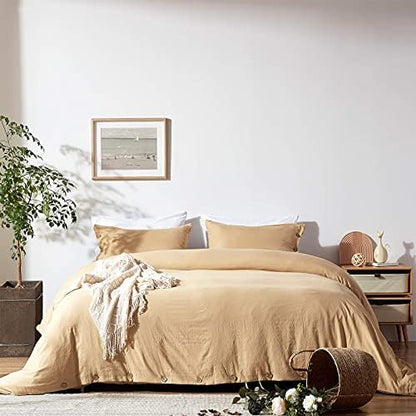  Burnt Orange Duvet Cover Sets Queen Size 3 Piece Double Brushed Microfiber Queen Duvet Cover With Button Closure & Corner Tie 1 Breathable And Soft Duvet Cover 90x90 Inches + 2 Pillow Shams