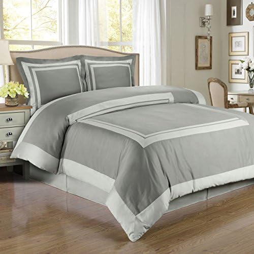  Uxury & Stylish Hotel Duvet Cover Set,100% Egyptian Cotton Elegant & Ultra Soft Duvet Set, 2 Piece Twin/Twin Extra Long Size Duvet Cover Set, White And Chocolate