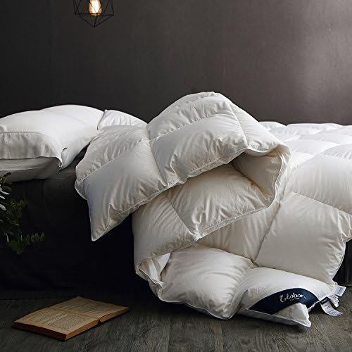  Globon Goose Down Comforter King Size All Season Duvet Insert Ultra-Soft 100% Cotton, 45OZ,650 Fill Power, Medium Warmth With Corner Tabs, White.…